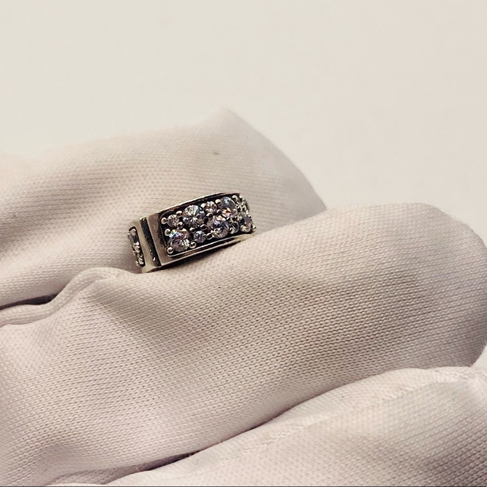 🚨 2 / TWO 🚨 EUC Pandora 791817CZ Silver Shining Elegance Clip w/ Clear Zirconia - Picture 5 of 10